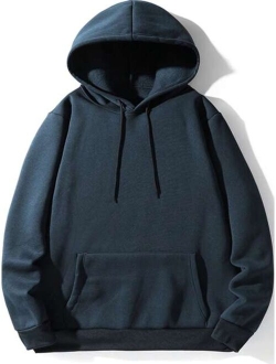 Men Kangaroo Pocket Drawstring Hoodie