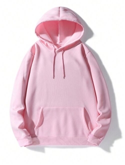 Men Kangaroo Pocket Drawstring Hoodie