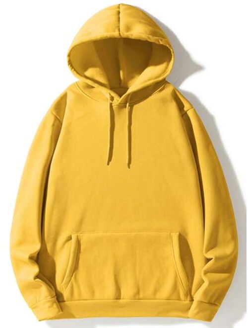 Men Kangaroo Pocket Drawstring Hoodie