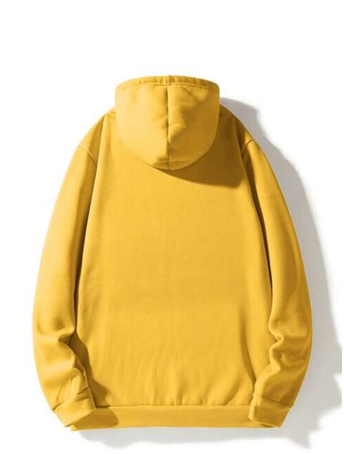 Men Kangaroo Pocket Drawstring Hoodie