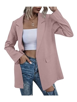 Farktop Womens Work Casual Oversized Blazers Long Sleeve Open Front Office Business Jackets