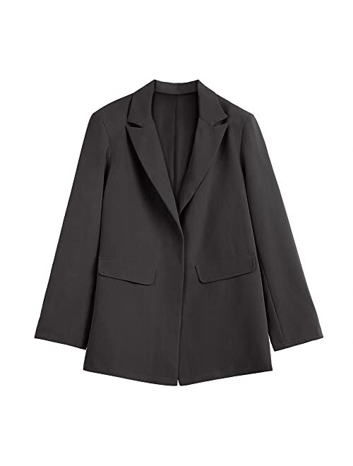 Farktop Womens Work Casual Oversized Blazers Long Sleeve Open Front Office Business Jackets