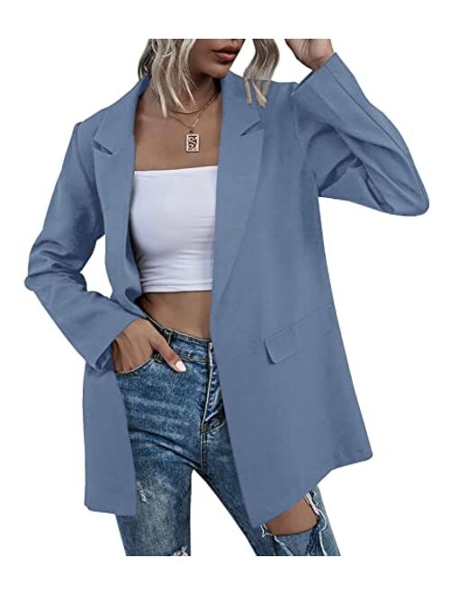 Farktop Womens Work Casual Oversized Blazers Long Sleeve Open Front Office Business Jackets