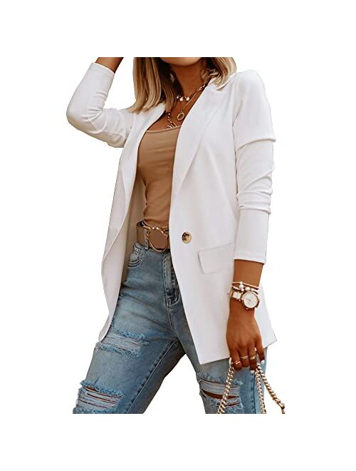 Niubia Womens Casual Long Sleeve Blazers Solid Color Knit Blazer Work Office Open Front Blazer Jacket