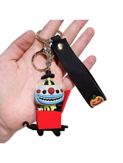 D DILLA BEAUTY Kawaii Halloween Theme Anime Keychain Adorable Backpack Car Keyring Charms for Men Women Girl