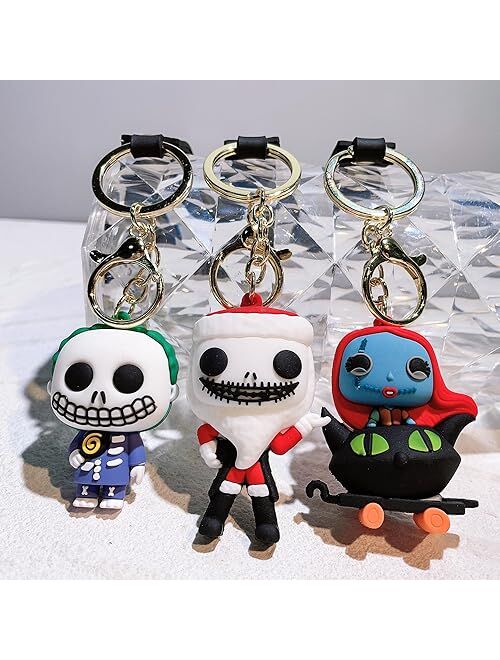 D DILLA BEAUTY Kawaii Halloween Theme Anime Keychain Adorable Backpack Car Keyring Charms for Men Women Girl