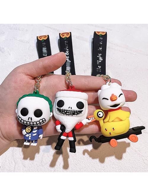 D DILLA BEAUTY Kawaii Halloween Theme Anime Keychain Adorable Backpack Car Keyring Charms for Men Women Girl