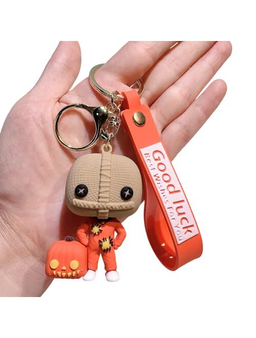 D DILLA BEAUTY Kawaii Halloween Theme Anime Keychain Adorable Backpack Car Keyring Charms for Men Women Girl