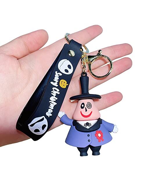 D Dilla Beauty Cute Frighten Pumpkin Man Skeleton Christmas Eve Keychain Adorable Backpack Car Keyring Charms Easy to Carry