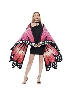 Oun Nana Halloween Butterfly Wings Cape for Women Butterfly Halloween Costume with Antenna Headband, Butterfly Wings Costumes Shawl