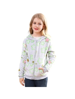 V.&GRIN Girl Zip up Hoodie Sweatshirt Soft Fuzzy Fleece Jacket with Pocket for Girls 5-16 Years