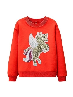 WELAKEN Unicorn Sweatshirts for Girls Toddler & Kids II Little Girl's Pullover Tops Sweaters & Hoodies