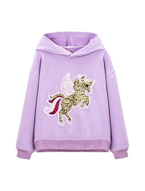 WELAKEN Unicorn Sweatshirts for Girls Toddler & Kids II Little Girl's Pullover Tops Sweaters & Hoodies