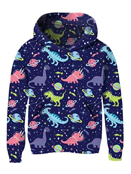 Ahegao Unisex Kids Hoodies Sweaters 3D Printed Casual Hooded Sweatshirts with Big Pockets for 4-14T Boys Girls