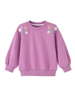 BINIDUCKLING Baby Girl Rainbow Sweatshirt for Girls Long Sleeve Shirt 18 Months-6 Years