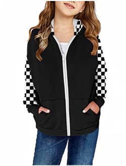 storeofbaby Girls Zip Up Hoodie Casual Long Sleeve Jacket Lightweight Sweatshirt with Pockets