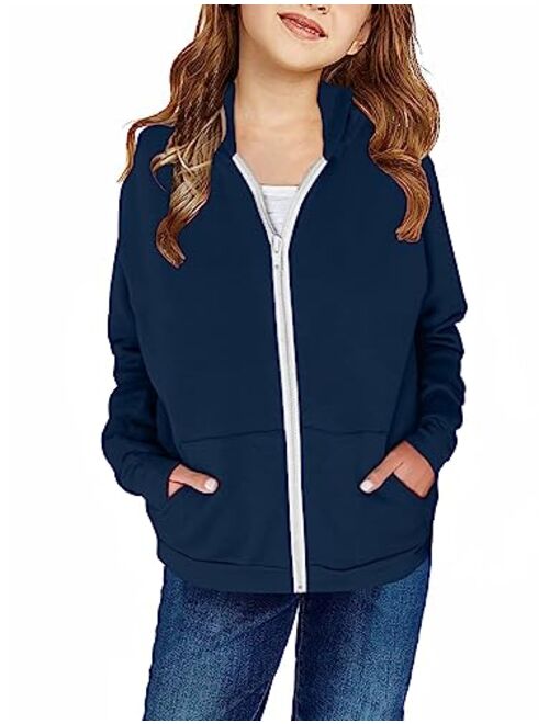 storeofbaby Girls Zip Up Hoodie Casual Long Sleeve Jacket Lightweight Sweatshirt with Pockets