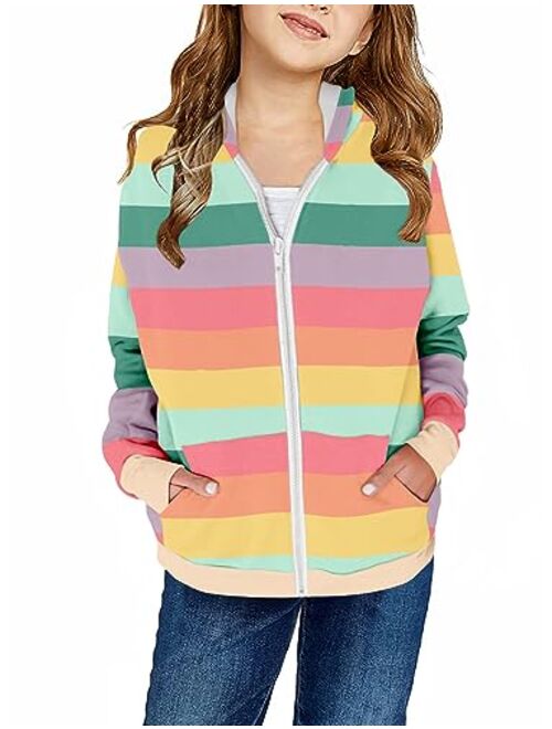 storeofbaby Girls Zip Up Hoodie Casual Long Sleeve Jacket Lightweight Sweatshirt with Pockets