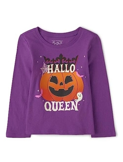 Baby Girls' and Toddler Halloween Long Sleeve Graphic T-Shirt