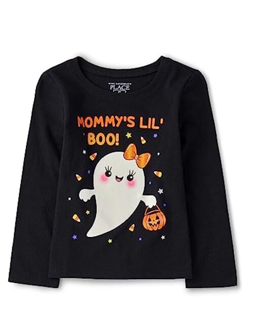 The Children's Place Baby Girls' and Toddler Halloween Long Sleeve Graphic T-Shirt