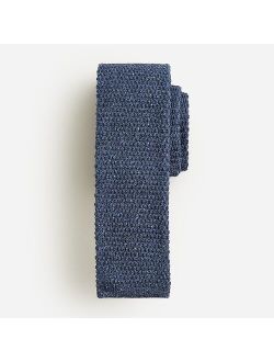 Wool-silk blend melange knit tie