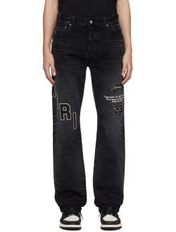 Black Applique Jeans