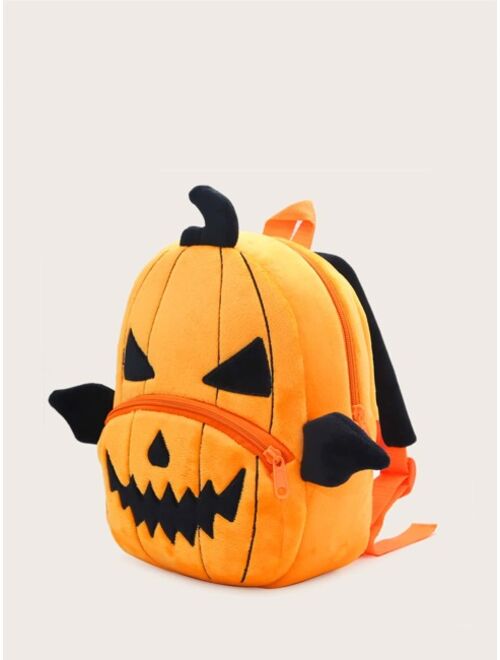 Shein 1pc Halloween Cute Pumpkin Shaped Children's Backpack For Boys And Girls, Suitable For Halloween Use