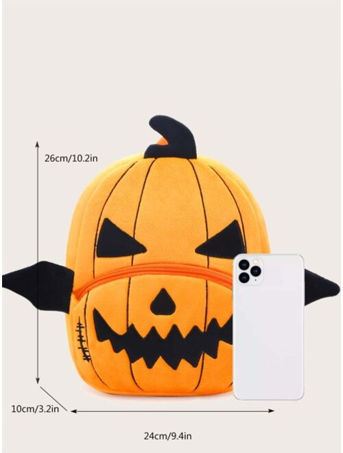 Shein 1pc Halloween Cute Pumpkin Shaped Children's Backpack For Boys And Girls, Suitable For Halloween Use