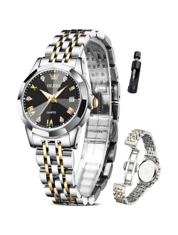 Women's Wrist Watches, Small Wrist Stainless Steel Watch for Women, Fashion Dress Analog Quartz Ladies Watch