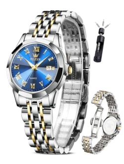 Women's Wrist Watches, Small Wrist Stainless Steel Watch for Women, Fashion Dress Analog Quartz Ladies Watch