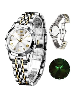 Women's Wrist Watches, Small Wrist Stainless Steel Watch for Women, Fashion Dress Analog Quartz Ladies Watch