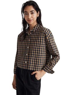 The Signature Poplin Crop Shirt in Plaid