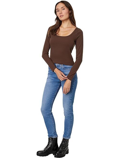 Madewell Square-Neck Long-Sleeve Crop Tee in Sleekhold