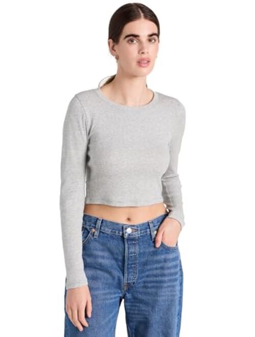 Madewell Fine Ribbed Supercrop Crewneck Long-Sleeve Tee