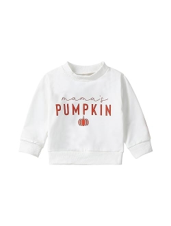 Ayalinggo Toddler Baby Girl Boy Halloween Outfit Pumpkin Sweatshirt Shirt Crewneck Sweater Clothes
