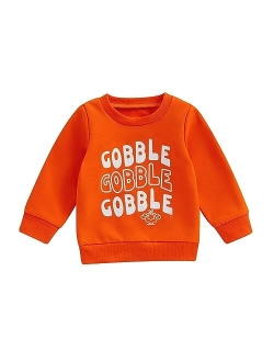 Ayalinggo Toddler Baby Girl Boy Halloween Outfit Pumpkin Sweatshirt Shirt Crewneck Sweater Clothes