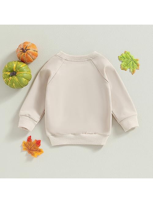 Ayalinggo Toddler Baby Girl Boy Halloween Outfit Pumpkin Sweatshirt Shirt Crewneck Sweater Clothes