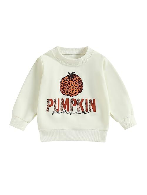 Ayalinggo Toddler Baby Girl Boy Halloween Outfit Pumpkin Sweatshirt Shirt Crewneck Sweater Clothes