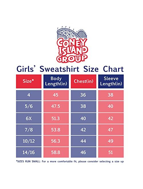 Coney Island Girls' Sweatshirt - Sherpa Lined Zip Hoodie (Size: 4-16)