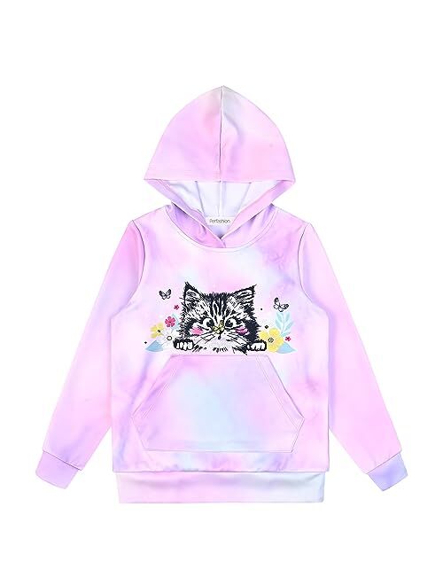 Perfashion Girls' Novelty Hoodies Kids Pullover Sweatershirts 4-13Years