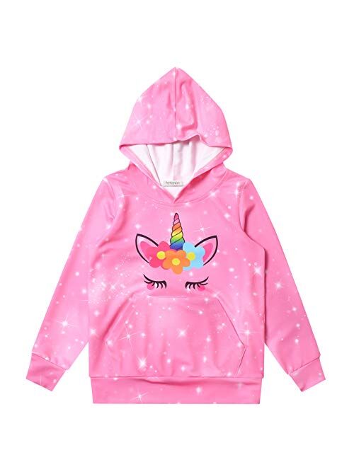 Perfashion Girls' Novelty Hoodies Kids Pullover Sweatershirts 4-13Years