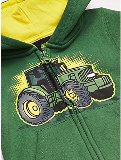 John Deere Tractor Infant Toddler Boy Zip Front Fleece Hoody Sweatshirt