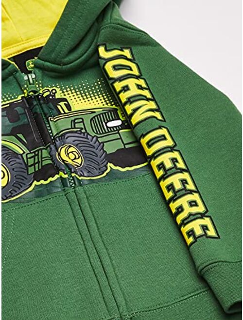 John Deere Tractor Infant Toddler Boy Zip Front Fleece Hoody Sweatshirt