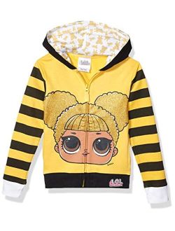 L.O.L. Surprise! Girls' The Glitterati Crystal Queen Big Face Zip-up Hoodie