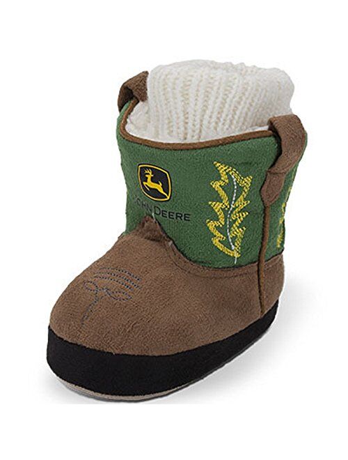 John Deere Baby-Boy's Infant Slippers Have Plush Inner Sherpa Lining