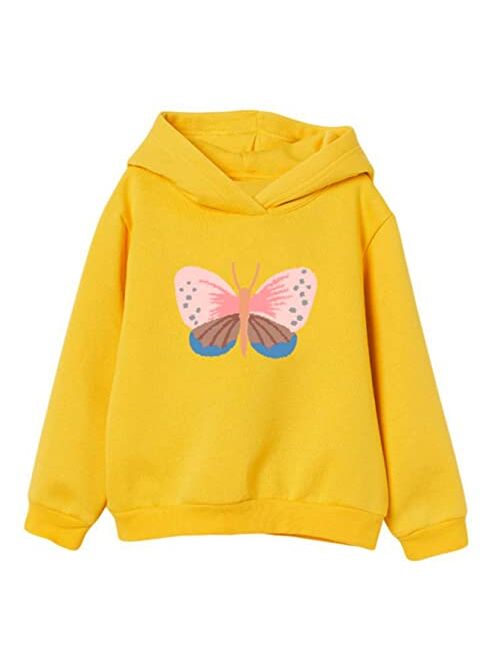 HILEELANG Little Girl Sweatshirts Pullover Hoodie Long Sleeve Graphic Cotton Casual Fleece Palywear Top Outfit Sweat Shirts