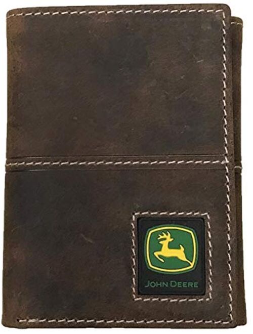 John Deere Distressed Leather Bifold, Trifold, Money Clip Wallets (Money Clup)