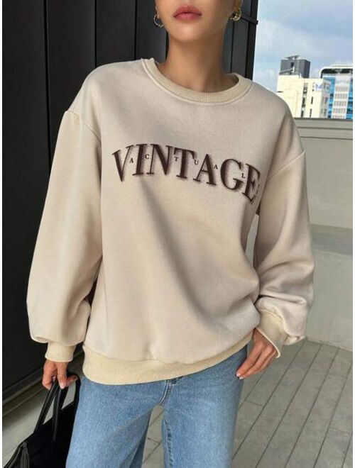 DAZY Letter Graphic Drop Shoulder Sweatshirt