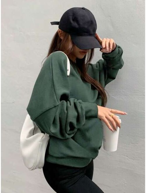 DAZY Solid Drop Shoulder Sweatshirt