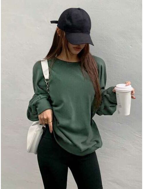 DAZY Solid Drop Shoulder Sweatshirt